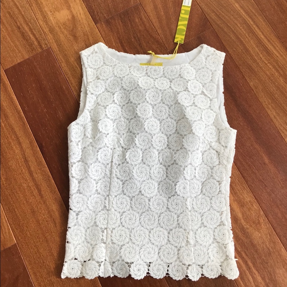 Jack Rogers Lace Tank Top Sz 2 White